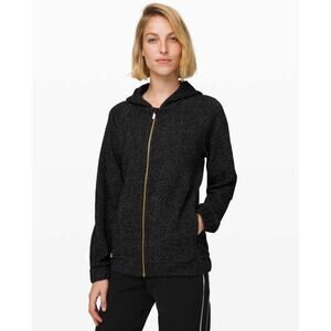 Lululemon Pave New Ways Black White Hoodie Full Zip Small Comfy